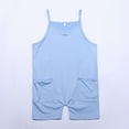 thumbnail image 5 of LUOGENLI Girls Rompers Size 14-16 Long Sleeves Girls Romper Sleeveless Adjustable Tie up Strap Short Jumpsuits Summer Clothes with Pocket Rompers for Girls Rompers Light Blue 5-6 Years, 5 of 9