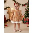 thumbnail image 3 of Cjfdfy Newborn Baby Girls Christmas Outfit Romper Dress Santa Claus Gingerbread Man Embroidery Long Sleeve Velvet Bodysuit With Headband Christmas Holiday Outfit 0-18M, 3 of 9
