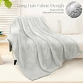 thumbnail image 7 of Whale Flotilla Extra Large Fleece Throw Blanket 50x70 Inch, Super Plush and Soft 300GSM Blankets for All Season, Fluffy and Lightweight, Silver Grey, 7 of 7