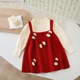thumbnail image 2 of JSGEK Toddler Baby Girls Fall Outfits Long Sleeve Knitted Sweater Tops Pleated Cute Skirt Set Autumn Winter Clothes Set Red 4-5 Years, 2 of 6