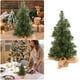 thumbnail image 2 of Árbol de Navidad verde Árbol de Navidad mini de 30 cm Árbol con base de lino Decoración de mesa para escaparates navideños, 2 of 8