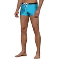thumbnail image 4 of Lars Amadeus Men's Solid Color Elastic Waist Summer Pool Swimwear Shorts, 4 of 5