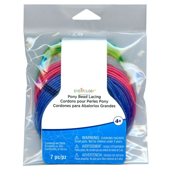 12 Pack: Glitter Pony Bead Lacing by Creatology