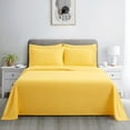 thumbnail image 2 of Hong and Arts Inc. Marina Decoration Ultra Soft Silky Deep Pocket Solid Rayon from Bamboo All Season Bedding Pleated Sheet Set Yellow - Twin, 2 of 5