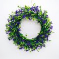 thumbnail image 3 of Corona de flores de plástico de 42 cm - Simulación realista, diseño de anillo completo - para decoración de puertas/paredes en primavera/boda, 3 of 4