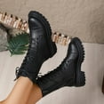 thumbnail image 4 of Xfvqtps Ankle Boots for Women Mid Heel Comfortable Casual Shoes Round Toe Easy on Buckle Strap Work Booties for Walking Outdoor, 4 of 9