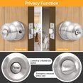 thumbnail image 3 of Door Knobs Brushed Nickel Privacy Interior Door Handles for Bedroom/Bathrooms Exterior Keyless Door knobs, 3 of 6