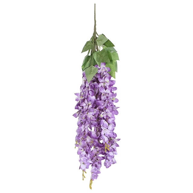 Guirnalda de flores artificiales Simulación de vid floral Inicio Boda Flor colgante Adorno de ratán, Azul púrpura kenally HA000015-01B