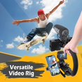 thumbnail image 2 of Triple Hot-Shoe Mounts Handheld Stabilizer with Smartphone Holder Mount+360° ball head mount, Video Stabilizing, 2 of 5