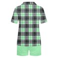 thumbnail image 4 of Conjunto de Verano para las Mujeres, Estampado Cuello de Manga Corta Y Pantalones Cortos, Moda Casual de Dos Piezas, 4 of 8