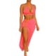thumbnail image 2 of VISgogo Traje casual para mujer, sin mangas, sin espalda, con cuello halter y falda larga dividida de cintura alta VISgogo  moda, 2 of 6