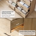 thumbnail image 4 of CHITOOMA 6 Drawer Fluted Dresser for Bedroom, Modern Wooden Long Dresser, Storage Cabine Chest of Drawers for Living Room Hallway, Natural, 4 of 9