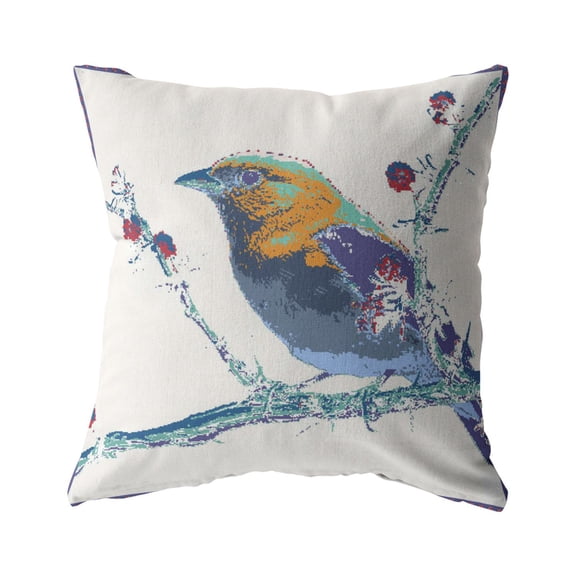 Amrita Sen Designs Amrita Sen Perched Robin Indoor Outdoor Pillow Zip 16" x 16"