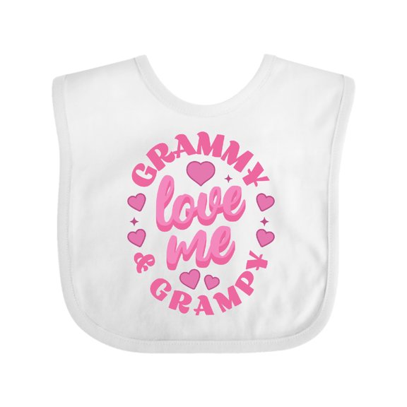 Inktastic Grammy and Grampy Love Me Girls Baby Bib