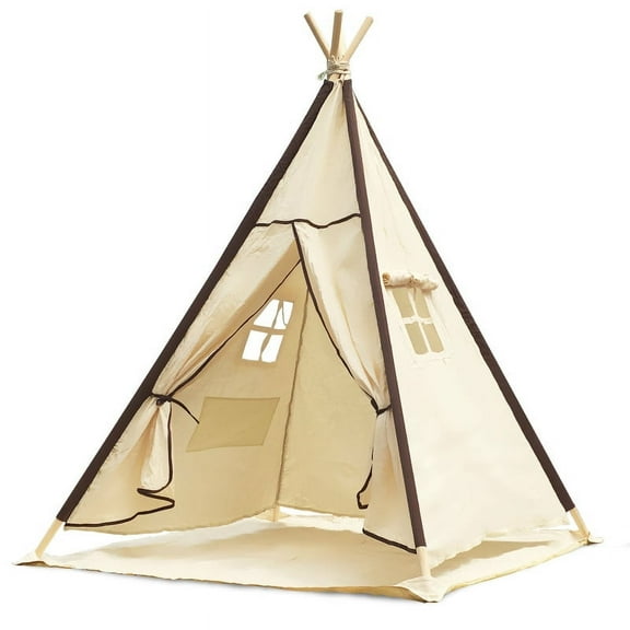 Lavievert Indian Canvas Teepee Children Playhouse Kid Play Tent