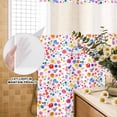 thumbnail image 3 of No Hook Shower Curtain, Colorful Polka Dot Shower Curtains for Bathroom with See Through Top Window, Rainbow Watercolor Polka Dots Waterproof & Washable Bath Curtain 66"x72", 3 of 9