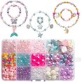 thumbnail image 1 of Diy Beads Jewelry Making Kits With Mermaid Starfish Shell For Kids Girls -ao, 1 of 5