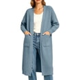 thumbnail image 2 of BUIGTTKLOP Cardigan Sweaters for Women Oversized Open Front Long Sleeve Lightweight Coat Sweater with Pockets, 2 of 8