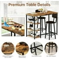 thumbnail image 2 of Baxluxe 2-person dining table set, modern bar table set with wine rack, counter-height dining table set, suitable for kitchens, apartments, and bars - brown, 2 of 9