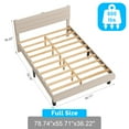 thumbnail image 5 of Zimtown Full Platform Upholstered Bed Frame with Soft Adjustable Headboard, Wooden Mattress Foundation,No Box Spring Needed, Beige, 5 of 8