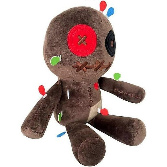 Cute Spooky Horror Voodoo Doll, 30.48cm Halloween Plush Embroidered Knitted Sewing Creepy Doll Stuffed Toy (Brown)