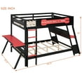 thumbnail image 4 of Mirightone Full over Full Bunk Bed with Two Gaming Desks, Adult Gaming Bunk Bed with Pegboard, Full Gaming Bunk Bed for Gamer, Red, 4 of 7