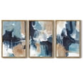 thumbnail image 2 of SHENIFY Large 24x36in3pcs Natural Framed Abstract Wall Art Blue Gray White Modern Minimalist Painting Decor Graffiti Artwork, 2 of 5