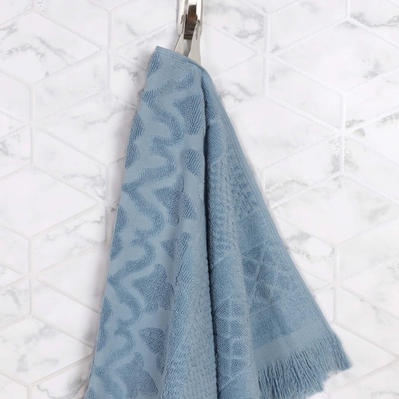 Superior Rolla Cotton Geometric Soft Bath Sheet Set of 2, Blue