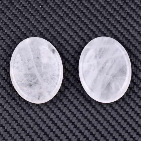 Firefly Hope 2PCS Hand Carved Thumb Worry Stone, Natural Healing Crystals Stone for Anxiety Relief, Meditation & Reiki Relaxation, White Crystal