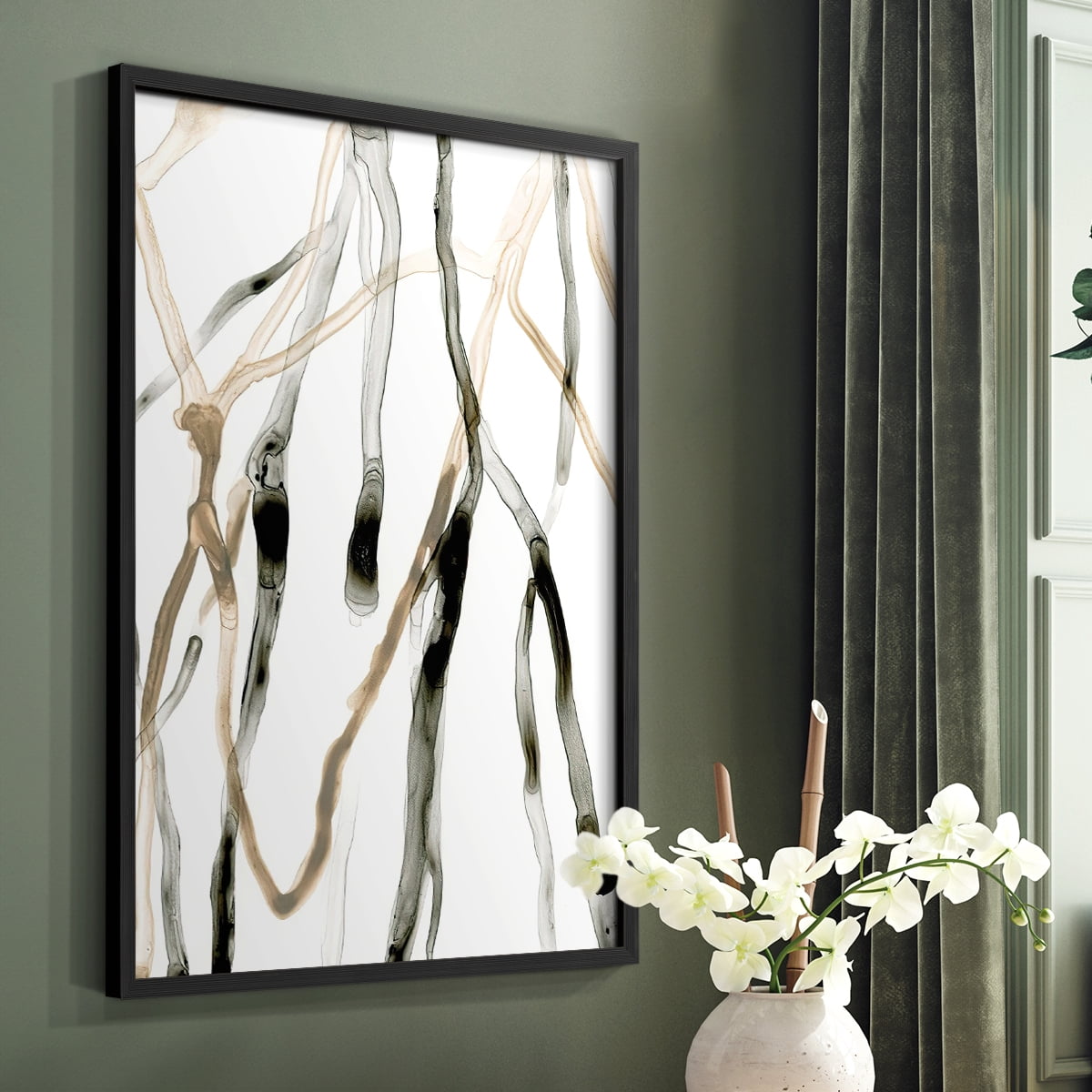 Runnel XI in Black Solid Wood 11 x 14 Framed Print
