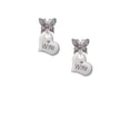 thumbnail image 2 of Delight Jewelry Silvertone Large Wife Heart Silvertone Antiqued Butterfly Post Earrings, 2 of 4
