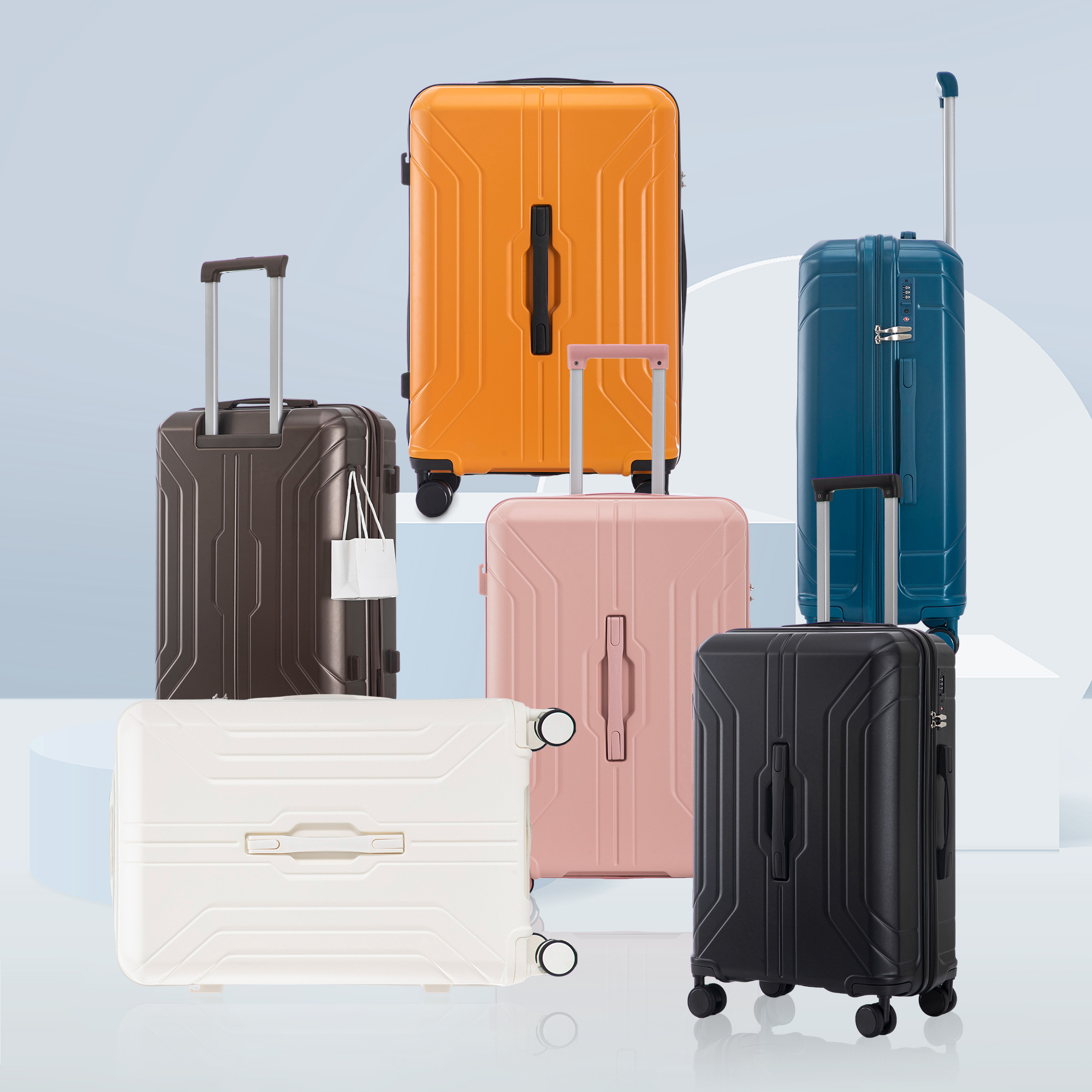 ABS Spinner Wheel Luggage, Carry on Suitcase with TSA Combination Lock