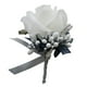 thumbnail image 1 of Broche de boda Artificial Sunnimix Boutonniere Corsage Broche Pin Gris blanco y plateado, 1 of 8