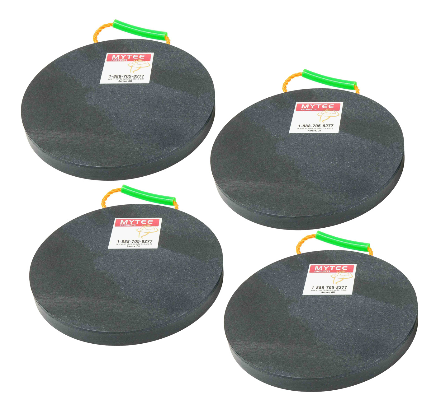(4 Pack) Round Outrigger Pad 15" Diameter, 1.5" Thick, 50,000 lbs WLL