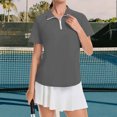 thumbnail image 6 of Womens Golf Shirt Summer 1/4 Zip Up Polo Shirts Short Sleeve Moisture Wicking Gym Workout Tops M, 6 of 6