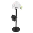 thumbnail image 4 of Food Sample Display Stands 43.31In Height Black Food Service Demo Stand with Toothpick Holder & Garbage Bin for Supermarkets, Shopping Centers, 4 of 12