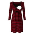 thumbnail image 3 of Todaioua Maternity Dresses for Women 2024 Long Sleeve Striped Printed Nursing Dress for Breastfeeding Casual, 3 of 9