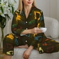 thumbnail image 6 of Kdxio Monochrome Excavators Women's Pajama Sets Long Sleeve Button Down Sleepwear Nightwear Soft Pjs Lounge Sets(S-XXL)-XX-Large, 6 of 7