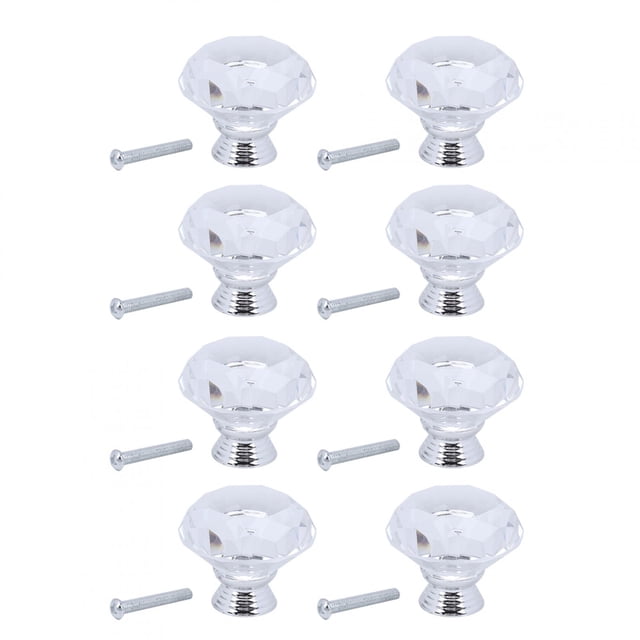 8 pomos de 40 mm con forma de diamante para armarios, cajones, cocinas y baños.