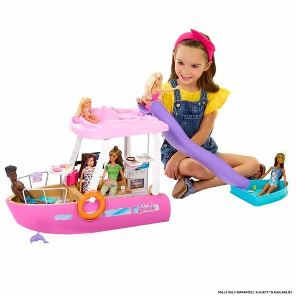 Barbie Dream Boat Playset with 20 Accessories Including Dolphin Pool and Slide