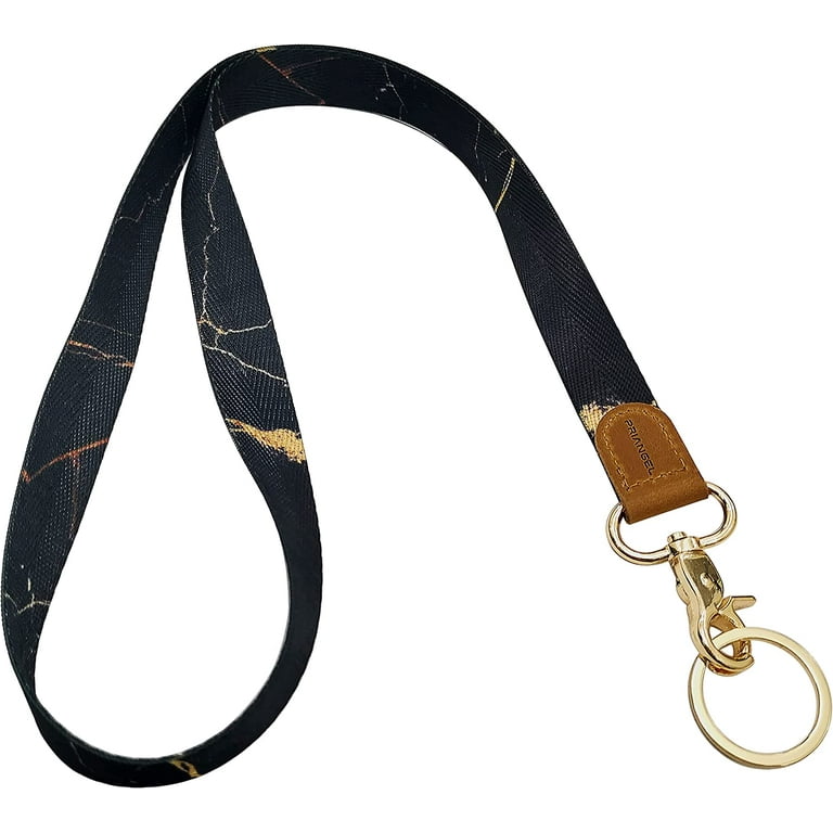 1pc Neck Leather Lanyard, Cute Keychain Holder for Women Men, Comfortable Long Strap with 2 Rings.,Temu