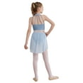 thumbnail image 3 of TiaoBug Kids Girls Halter Lace Floral Ballet Leotard Dance Dress Sleeveless Lyrical Dress Light Blue 10, 3 of 7