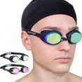 thumbnail image 1 of 2 Pack Swimming Goggles Anti-fog Anti-UV Silicone Swim Goggles Adult Women Men, 1 of 5