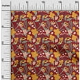thumbnail image 1 of oneOone Rayon Maroon Fabric Leaves & Tulip Floral Diy Clothing Quilting Fabric Print Fabric By Yard 56 Inch Wide, 1 of 6