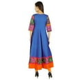 thumbnail image 4 of Amoghah Women Cotton Blue Solid Anarkali Kurti Indian Flaired Blouse Kurta Gift, 4 of 6