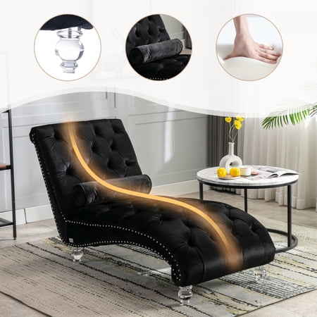velvet chaise lounge indoor button-tufted product