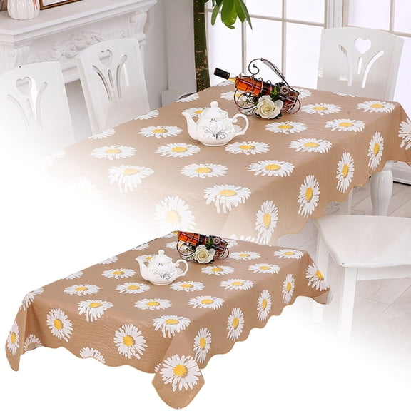 Heavy Duty PEVA Tablecloth 72x54 Inch - Waterproof Oil-Proof Table Cover, Wipeable Stain-Resistant for Indoor Outdoor Dining Kitchen Party Decor