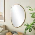thumbnail image 2 of DecMode 31" x 20" Gold Oval Wall Mirror, 2 of 9