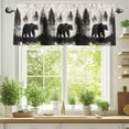 thumbnail image 2 of Brown Bear Forest Silhouette Valances for Windows, 60 x 18in, Vintage Animal Tree Rod Pocket Kitchen Valance Curtain Light Filtering Window Treatments for Living Room Bedroom, 1 Panel, 2 of 7