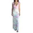 thumbnail image 2 of Yunliwuli Women Floral Mesh Dress Slimming Backless Lace Sleeveless Deep V-Neck High Slit Long Dresses, 2 of 10
